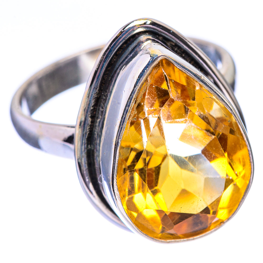 Faceted Citrine Ring Size 7 (925 Sterling Silver) R140518