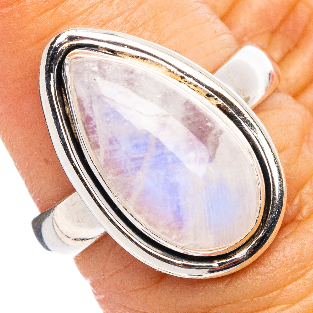 Rainbow Moonstone Ring Size 6.25 (.925 Sterling Silver)