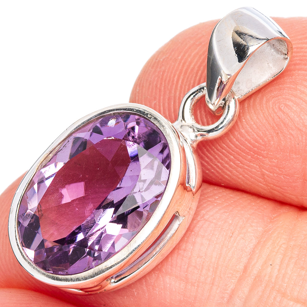 Amethyst Pendant 1 1/8" (925 Sterling Silver) P40326