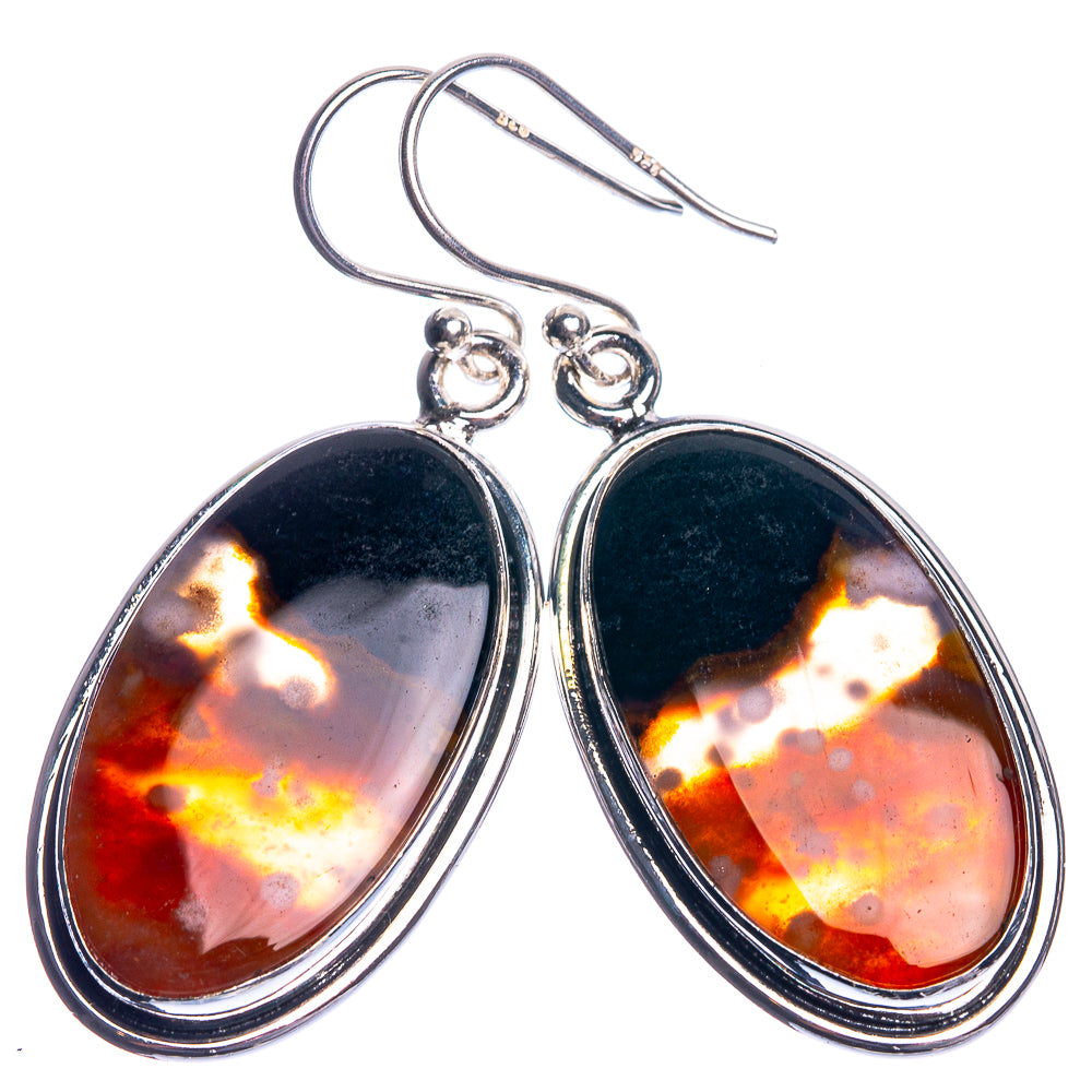 Ocean Jasper 925 Sterling Silver Earrings 1 5/8"