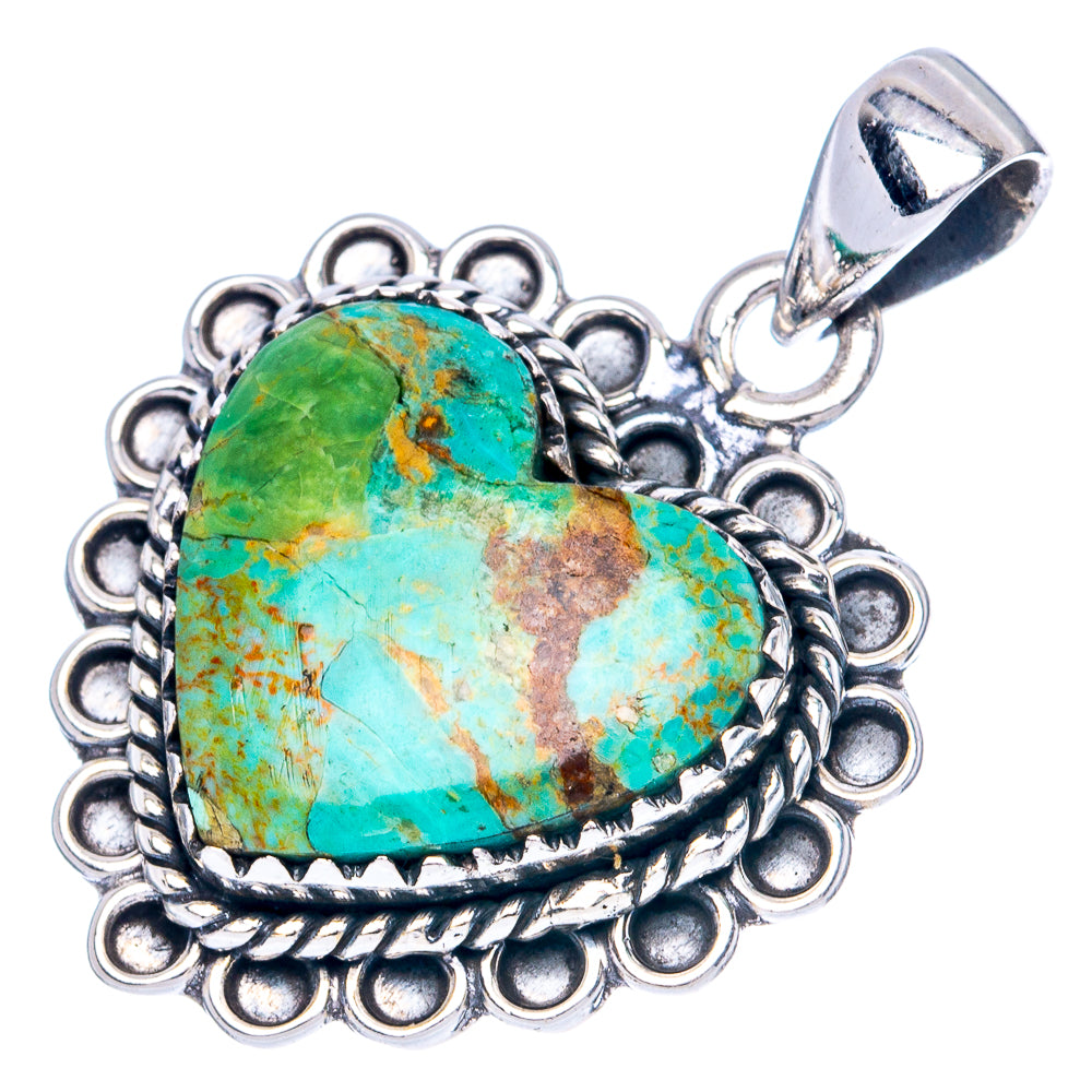 Rare Arizona Turquoise Pendant 1 1/4" (925 Sterling Silver) P42011