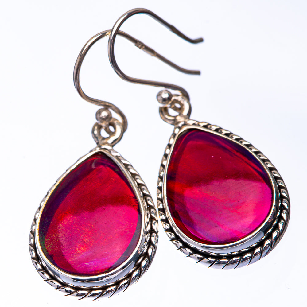 Aura Opal 925 Sterling Silver Earrings 1 3/8" (925 Sterling Silver) EARR432204