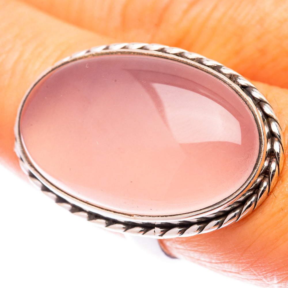 Large Rose Quartz Ring Size 8 (925 Sterling Silver) R141061