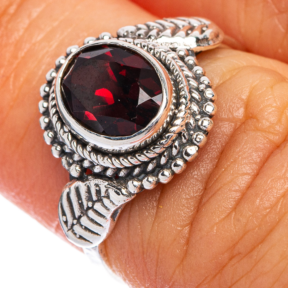 Garnet Dainty Ring Size 5.5 (925 Sterling Silver) R145355