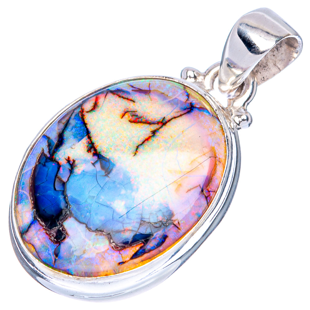 Rare Sterling Opal Pendant 1 1/4" (925 Sterling Silver) P42048