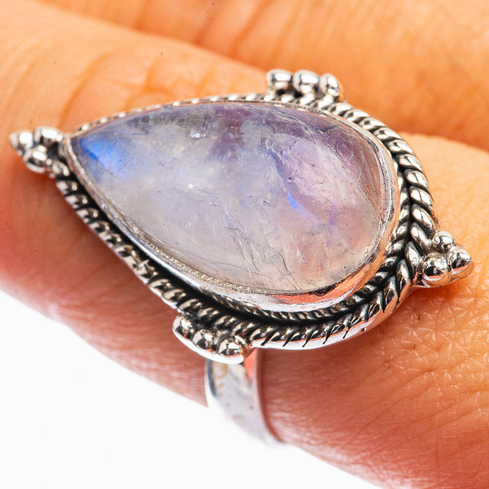 Rainbow Moonstone Ring Size 8 (925 Sterling Silver) R141990