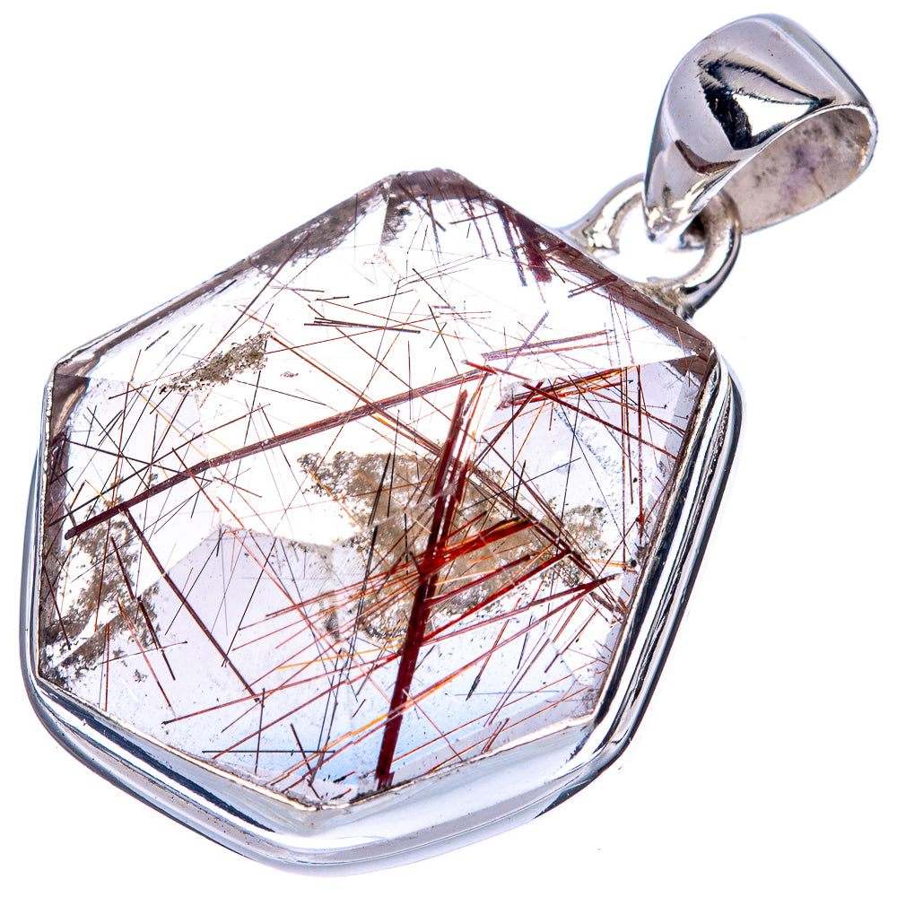 Rutilated Quartz Pendant 1 3/8" (925 Sterling Silver) P41433