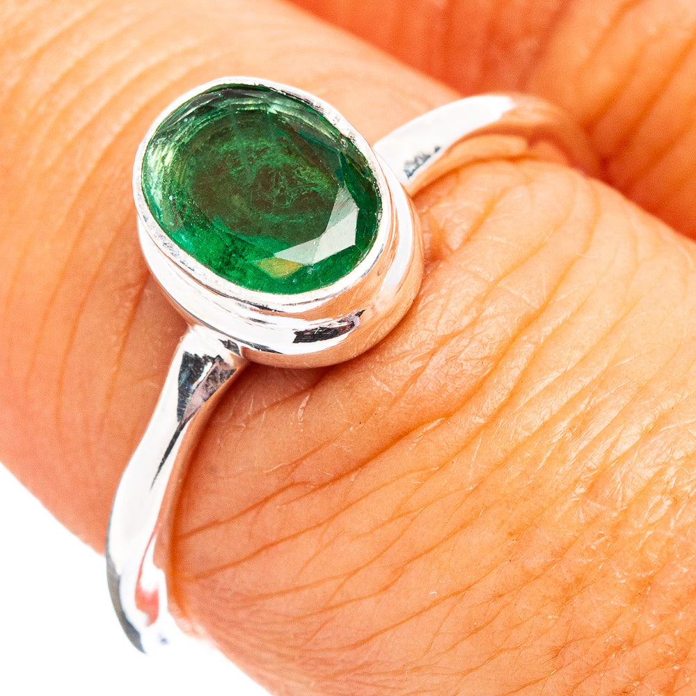 Premium Zambian Emerald Ring Size 7 (.925 Sterling Silver)