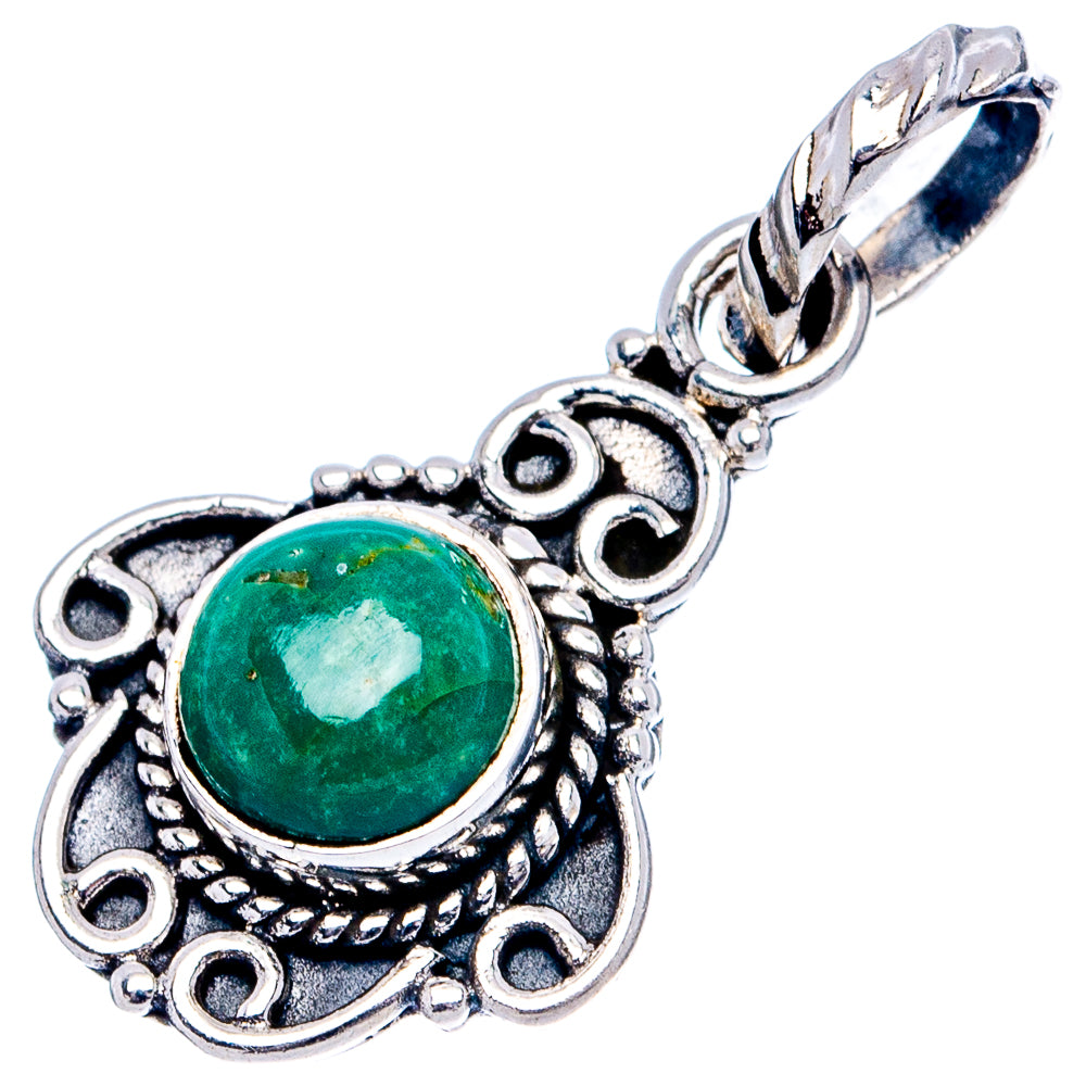 Variscite Dainty Pendant 1 1/8" (.925 Sterling Silver)