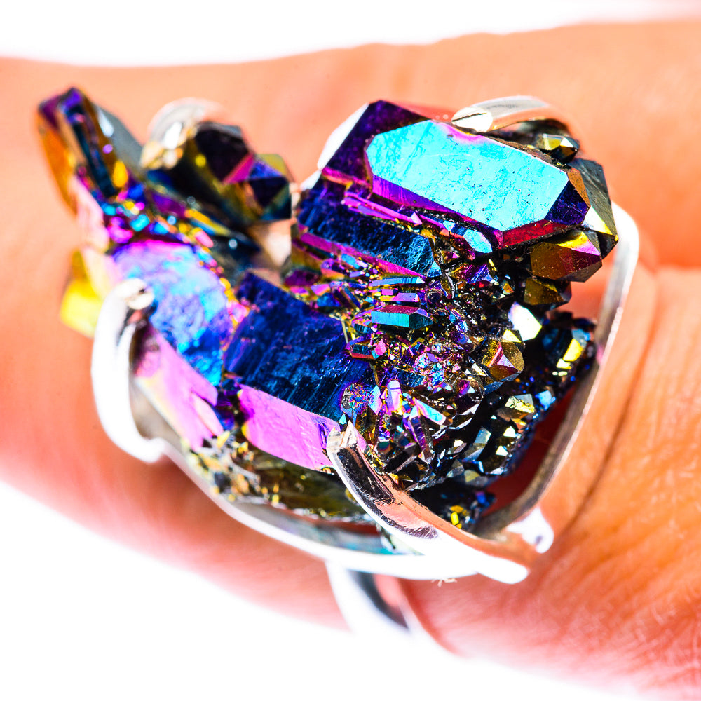 Large Titanium Sunshine Druzy Ring Size 8.25 (925 Sterling Silver) RING140216