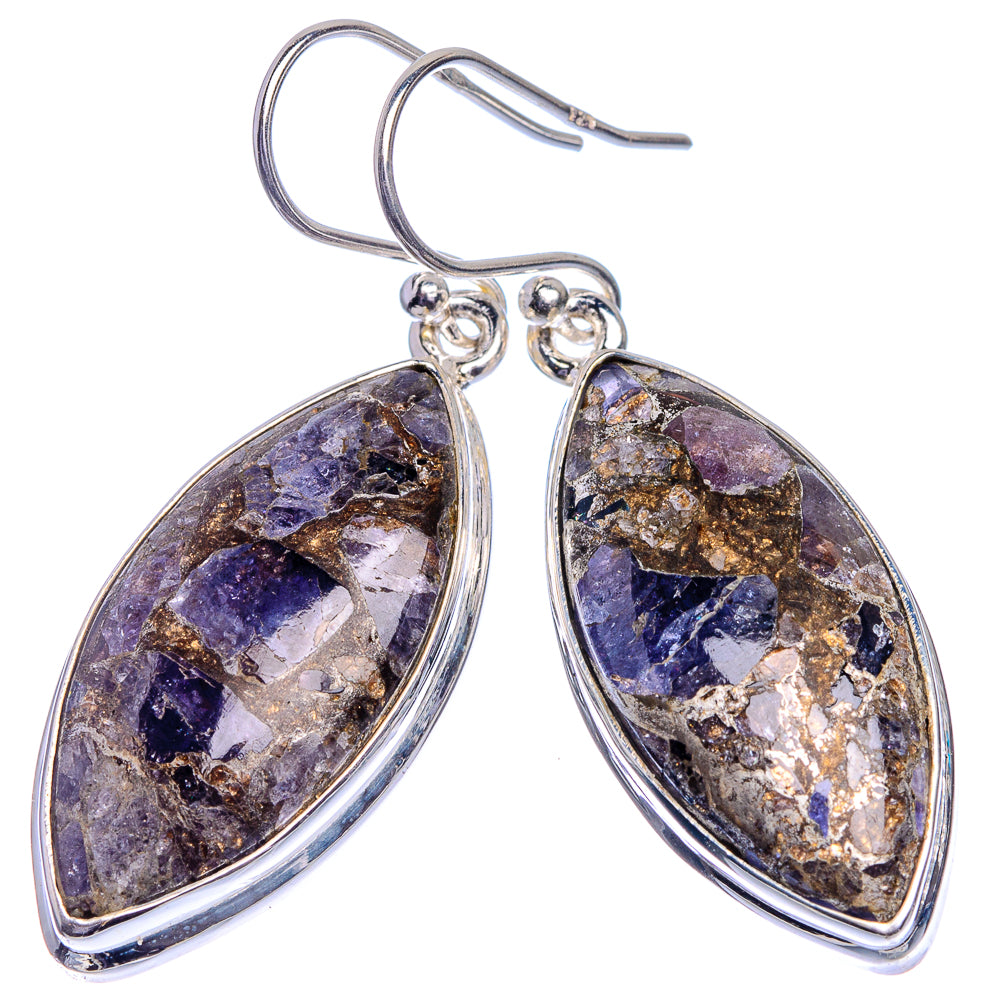 Copper Tanzanite Earrings 1 3/4" (925 Sterling Silver) E433008