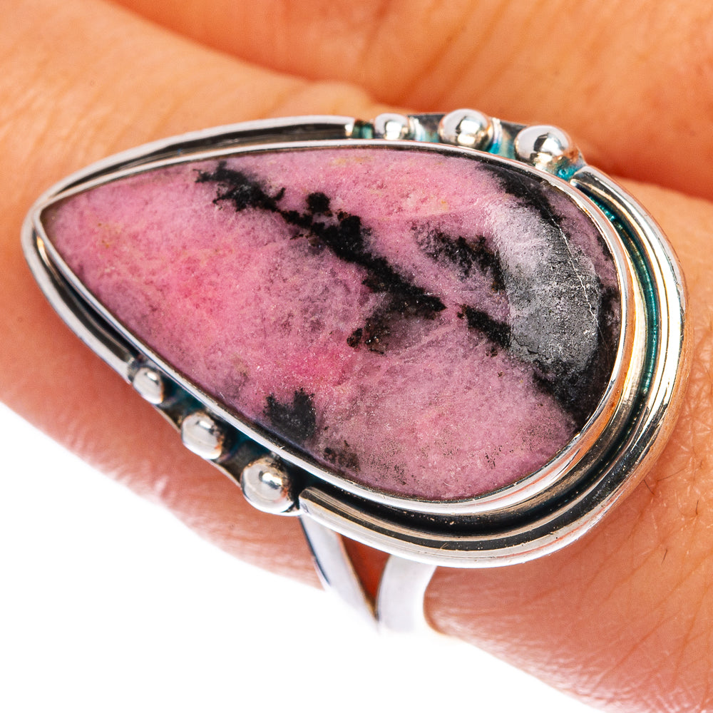Large Rhodonite Ring Size 9 (925 Sterling Silver) R145315