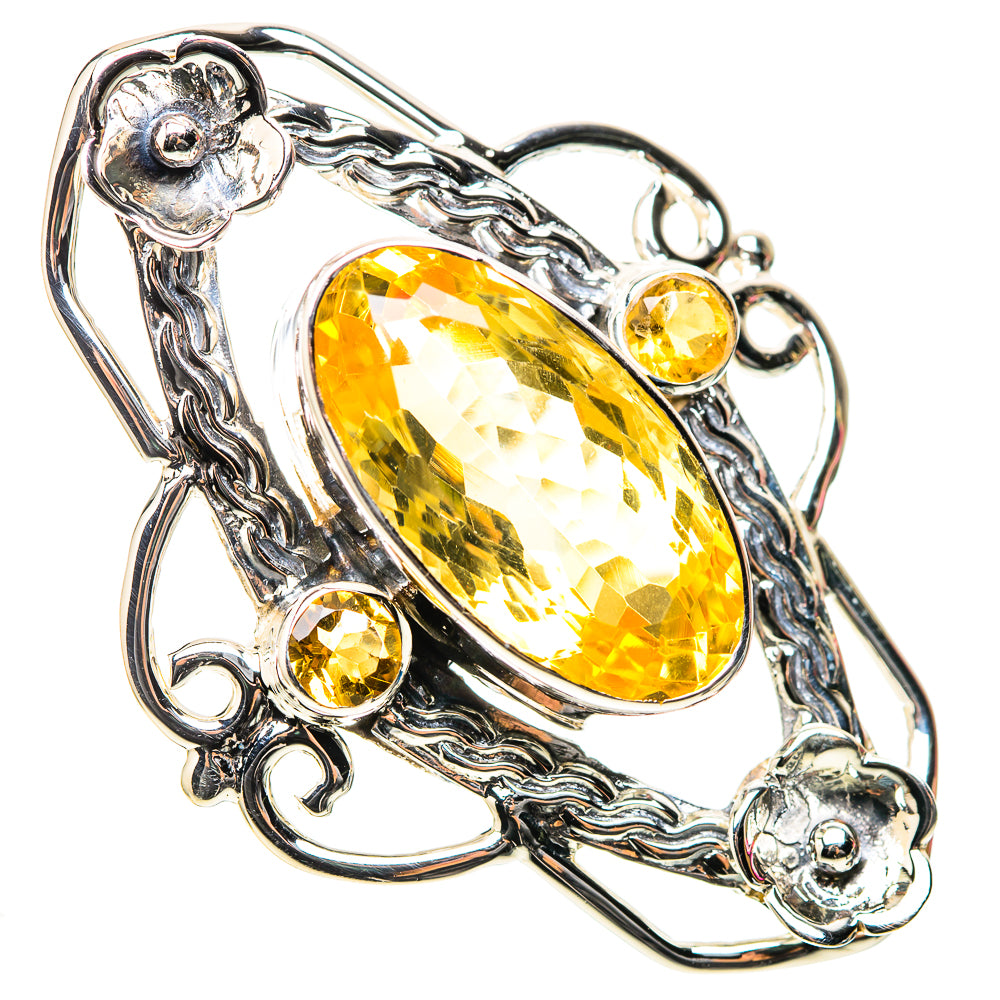 Signature Large Faceted Citrine Ring Size 9 (925 Sterling Silver) RING138265