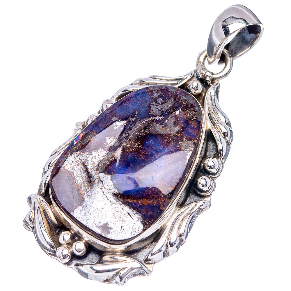 Rare Premium Boulder Opal Pendant 1 3/4" (.925 Sterling Silver)
