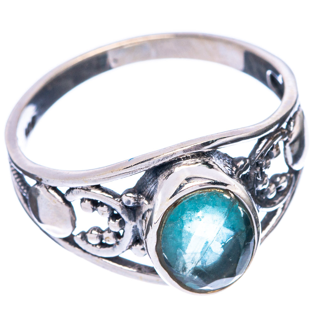 Blue Fluorite Dainty Ring Size 7.75 (925 Sterling Silver) R6022