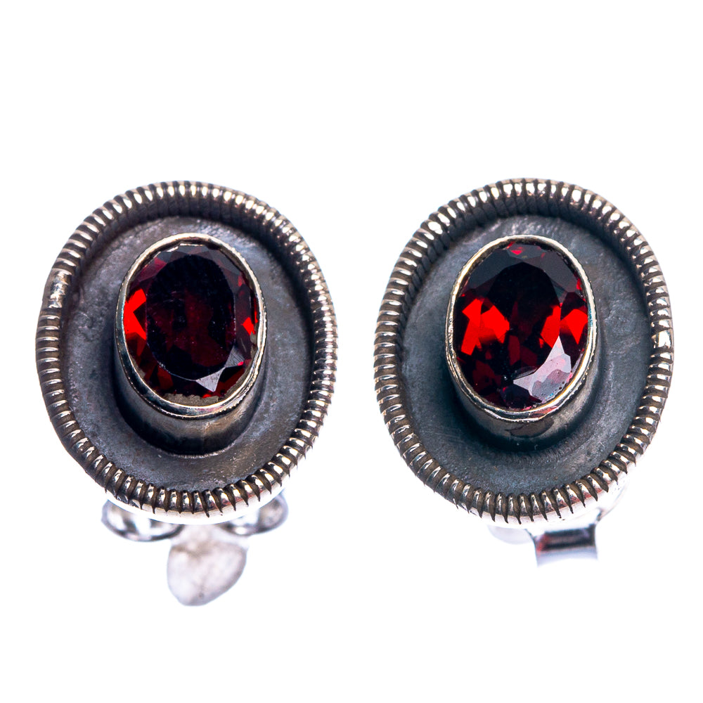 Garnet Dainty Earrings 5/8" (925 Sterling Silver) E432497