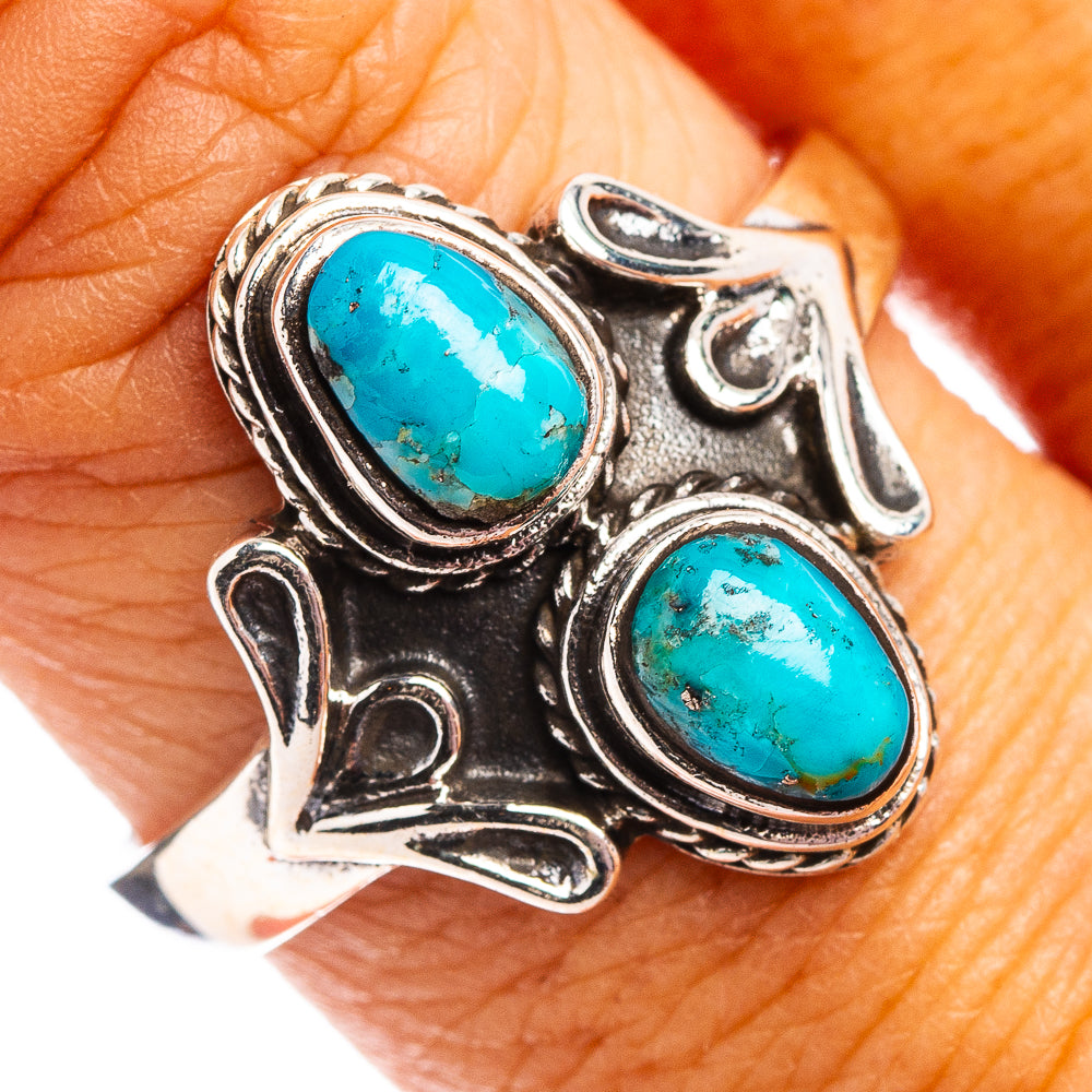 Native Style Mohave Turquoise Ring Size 9.5 (.925 Sterling Silver)
