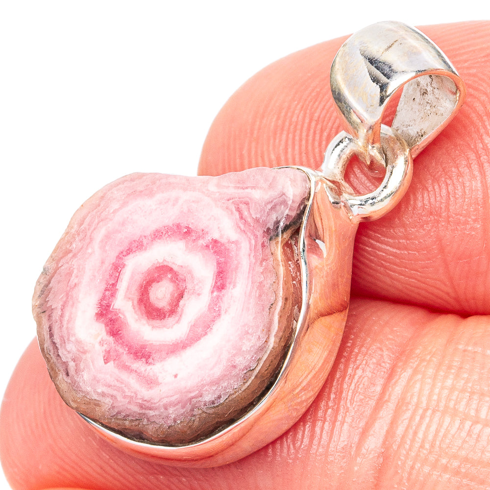 Rare Rhodochrosite Stalactite Pendant 1 1/8" (925 Sterling Silver) P42923