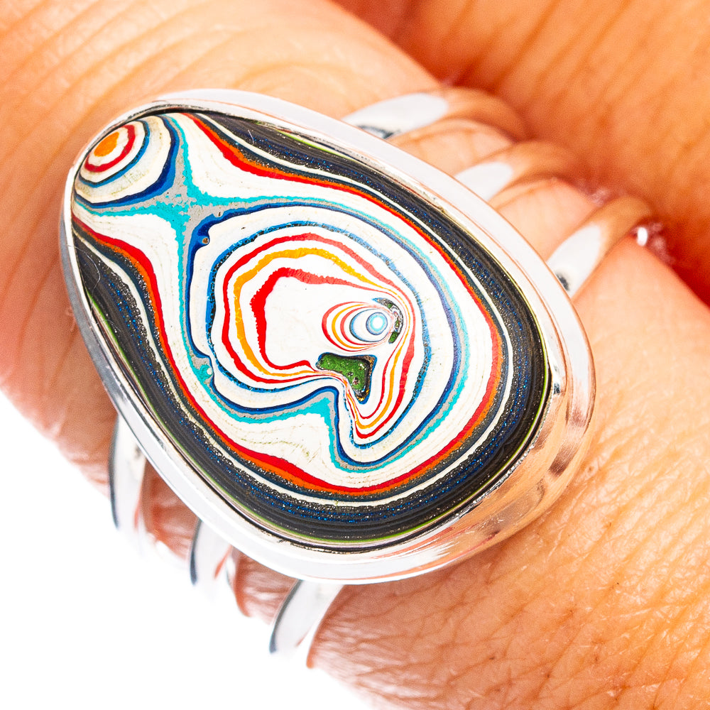 Premium Fordite Ring Size 9.25 (.925 Sterling Silver)