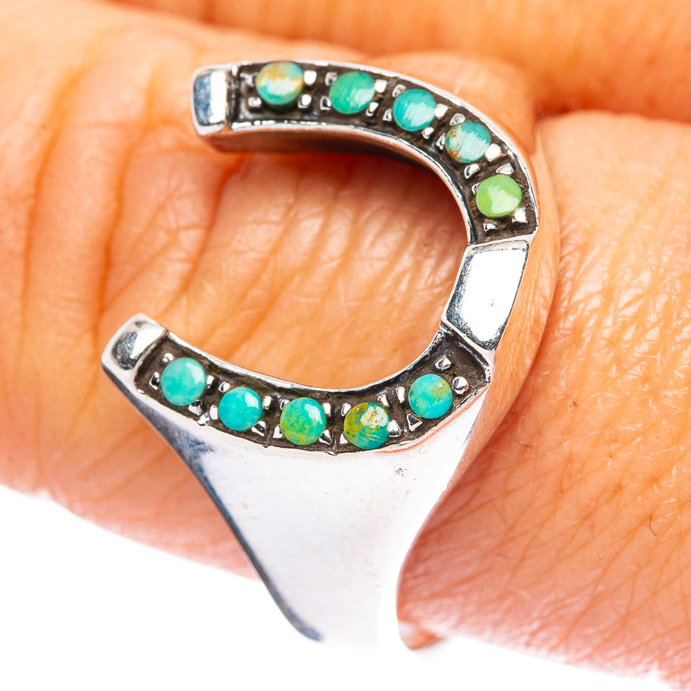 Rare Arizona Turquoise Horseshoe Ring Size 9.5 (925 Sterling Silver) R4494