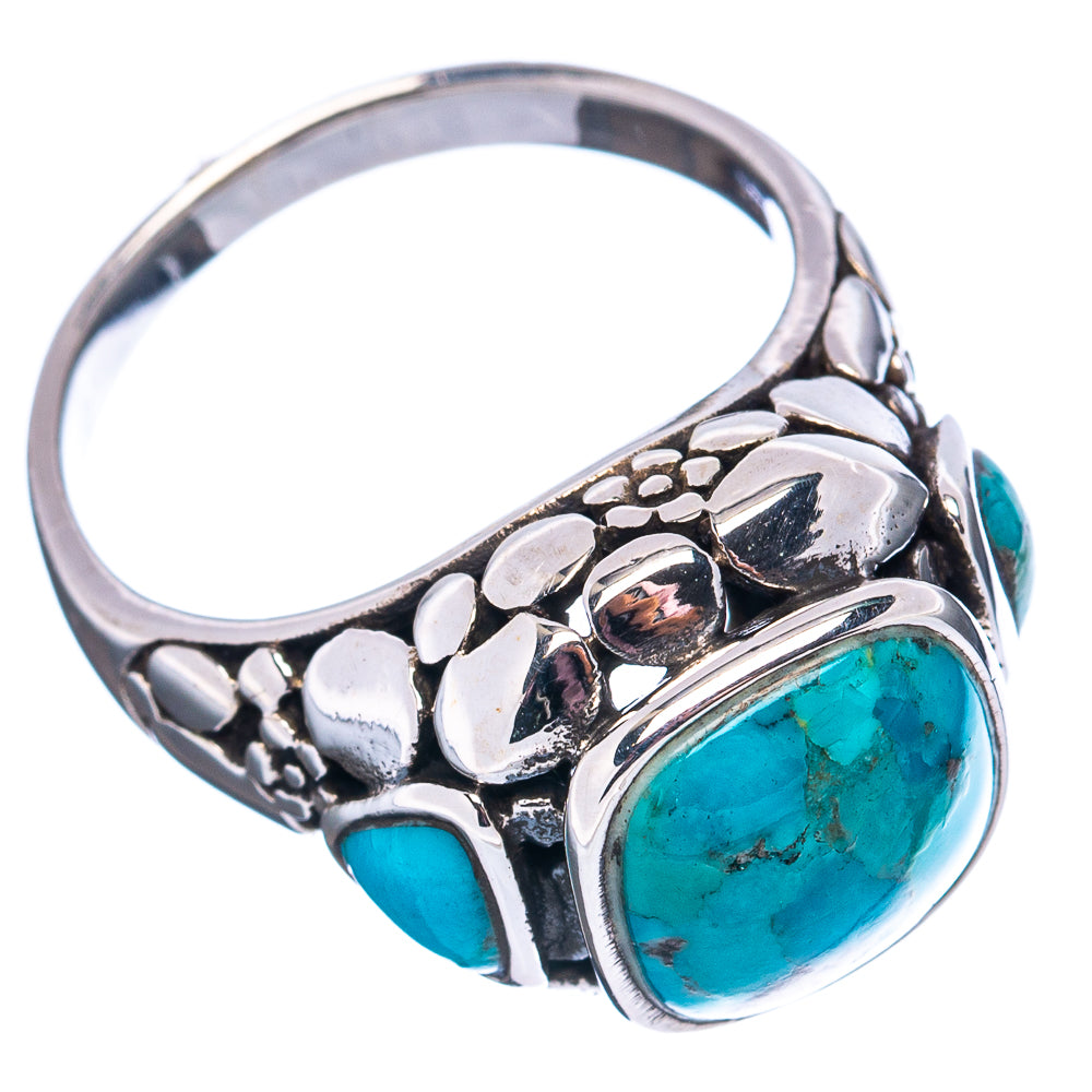 Native Style Mohave Turquoise Ring Size 7.75 (.925 Sterling Silver)