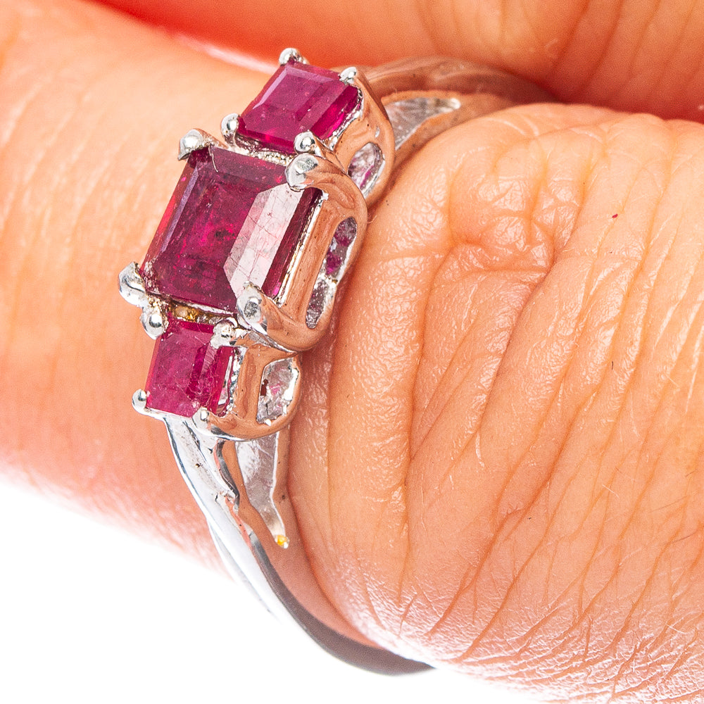 Glass Filled Ruby Ring Size 6.75 (925 Sterling Silver) R6984
