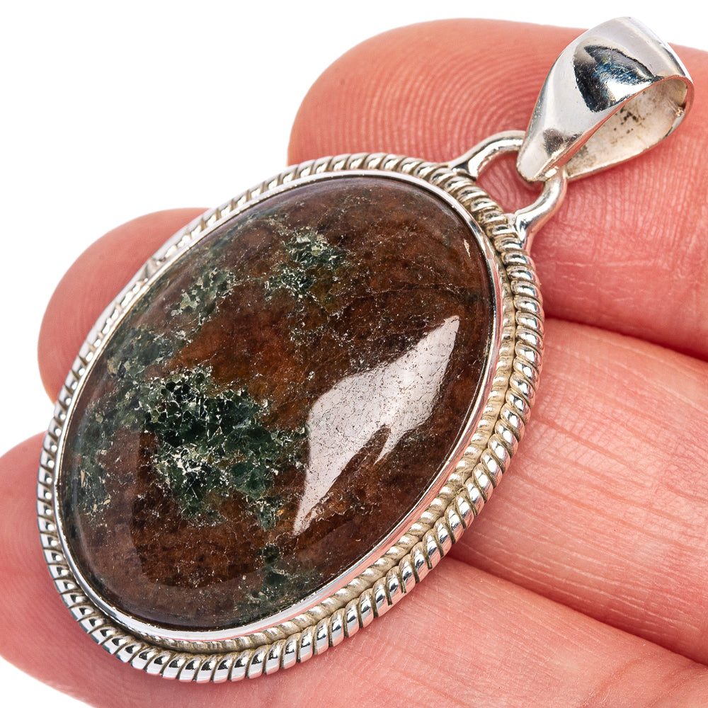 Rare Grass Garnet Pendant 1 5/8" (925 Sterling Silver) P40722