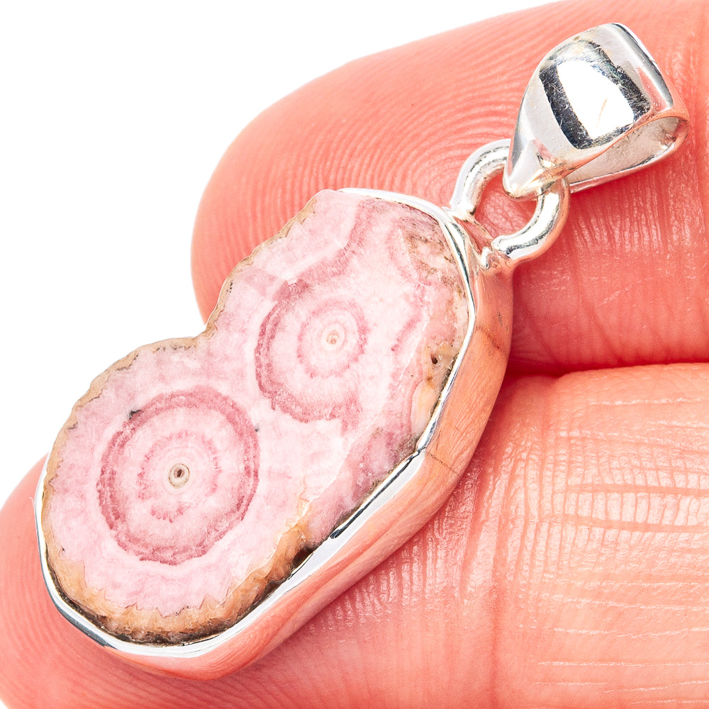 Rare Rhodochrosite Stalactite Pendant 1 1/4" (925 Sterling Silver) P42925