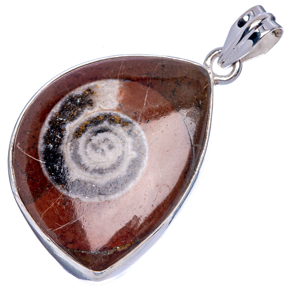 Ammonite Fossil Pendant 1 3/4" (925 Sterling Silver) P40216