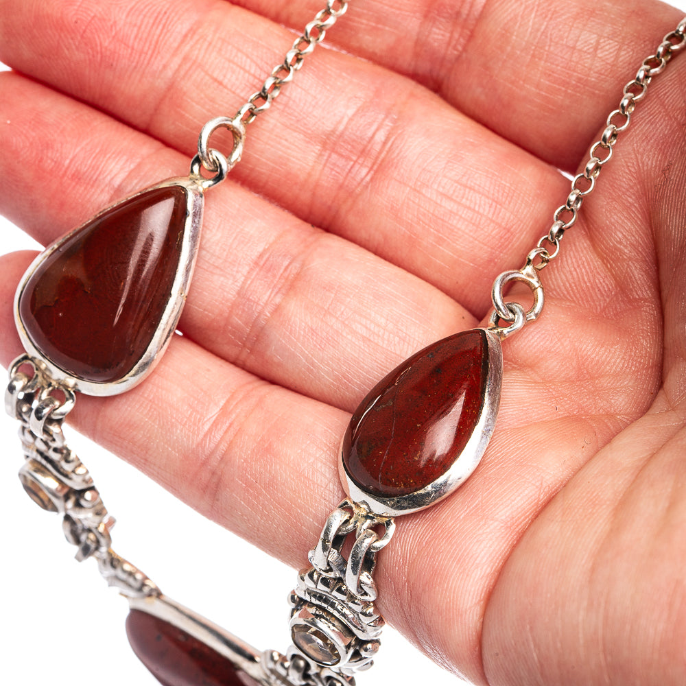 Bloodstone, Citrine Necklace 18 1/4" (925 Sterling Silver) N90090