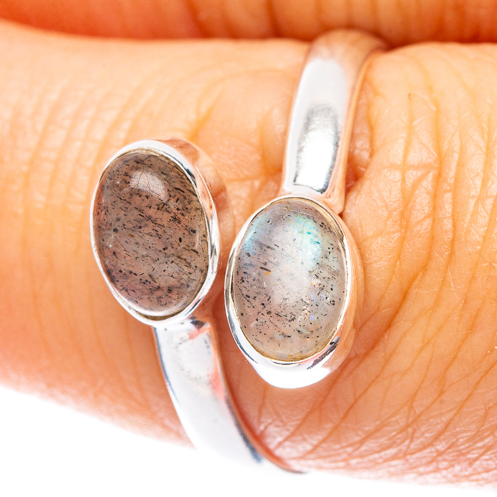 Labradorite Dainty Ring Size 7 Adjustable (925 Sterling Silver) R5713