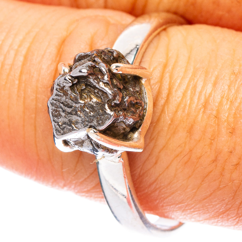 Rare Campo del Cielo Meteorite Ring Size 10 (925 Sterling Silver) R6834