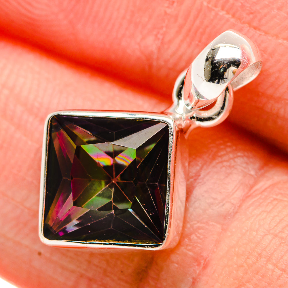 Mystic Topaz Dainty Pendant 7/8" (925 Sterling Silver) PD37818