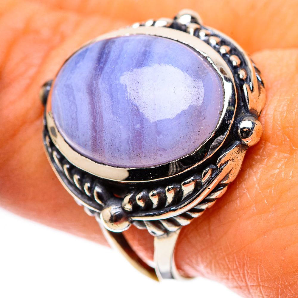 Blue Lace Agate Ring Size 9.25 (925 Sterling Silver) RING138835