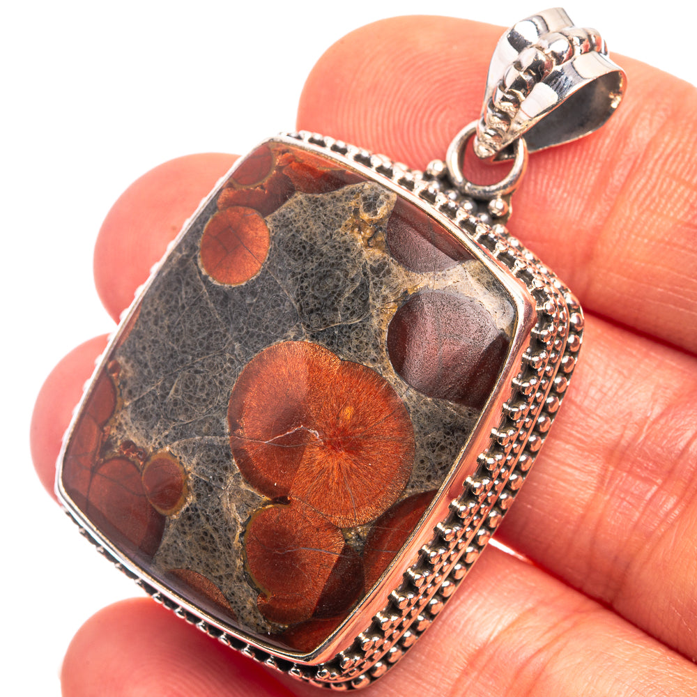 Poppy Jasper Pendant 1 3/4" (925 Sterling Silver) P38895
