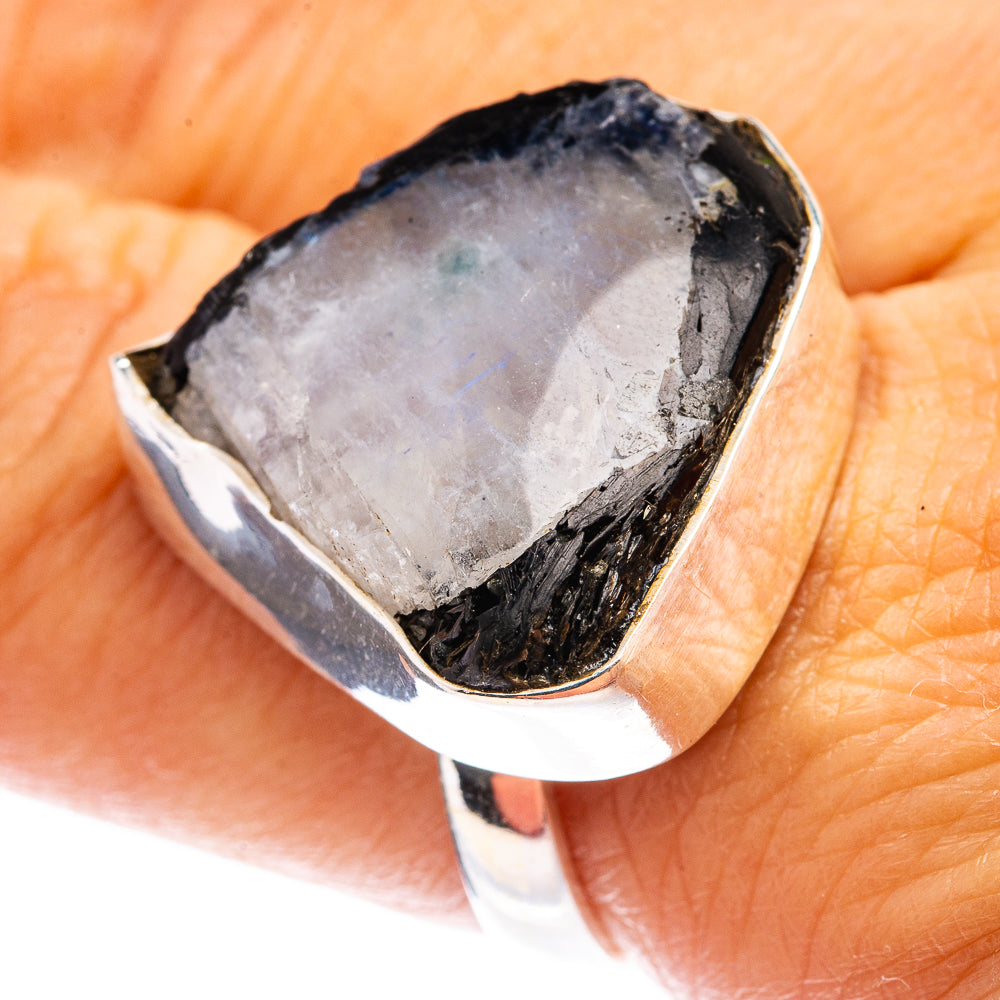 Raw Rainbow Moonstone Ring Size 9.75 (925 Sterling Silver) R142856