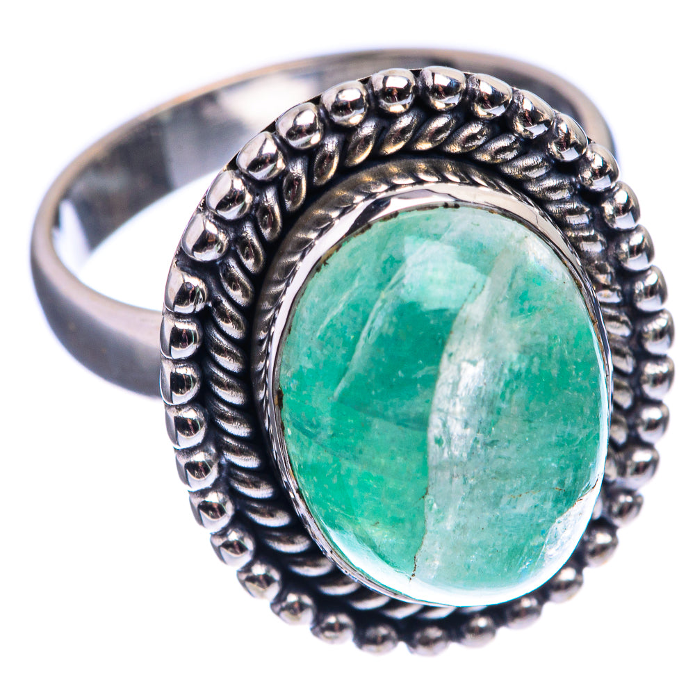 Green Moonstone Ring Size 6.5 (925 Sterling Silver) R142152