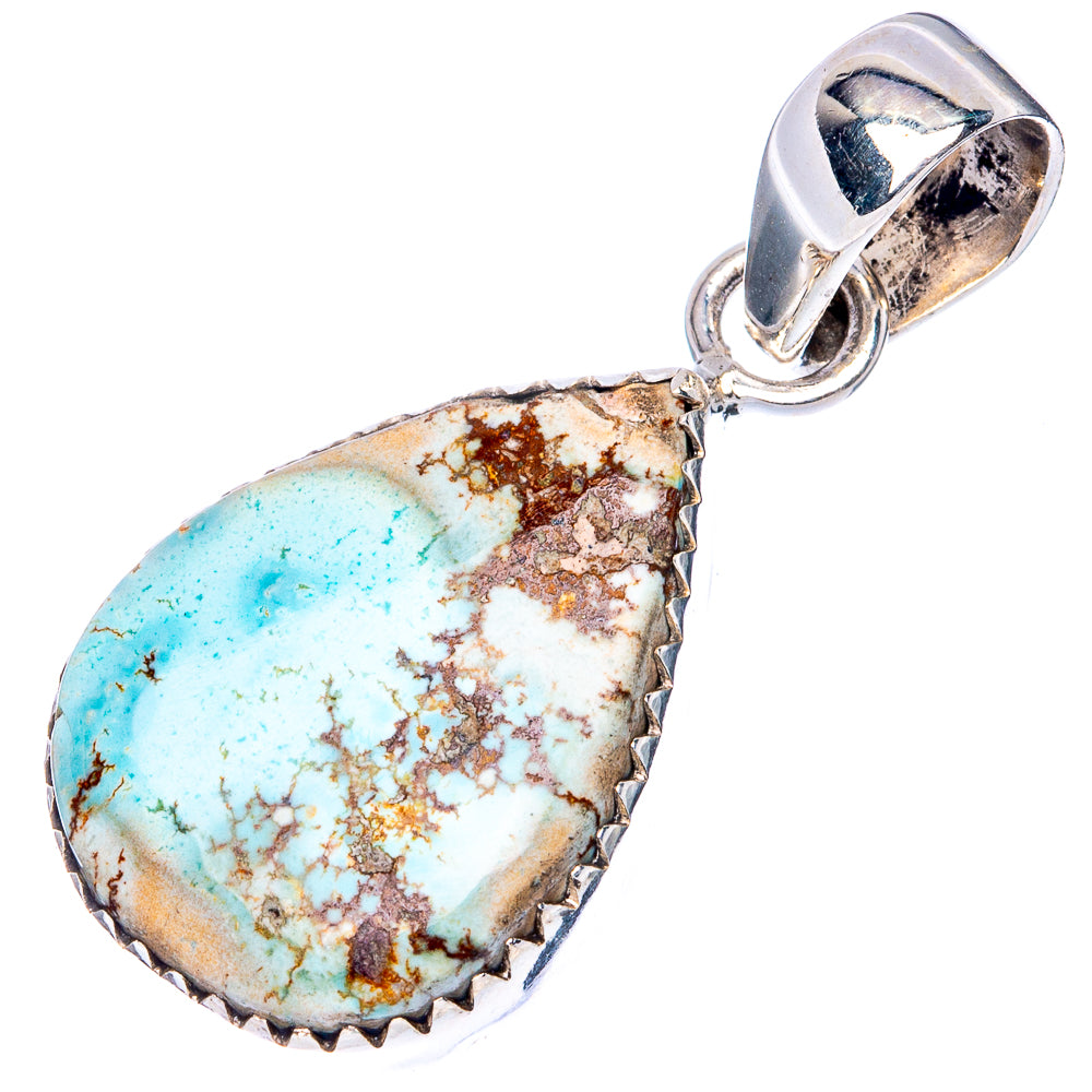 Rare Golden Hills Turquoise 925 Sterling Silver Pendant 1 3/8" (925 Sterling Silver) P41939
