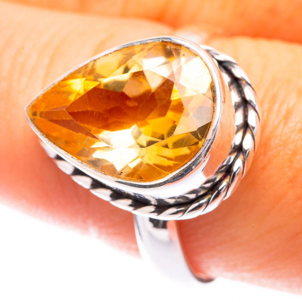 Faceted Citrine Ring Size 9.25 (925 Sterling Silver) R141287