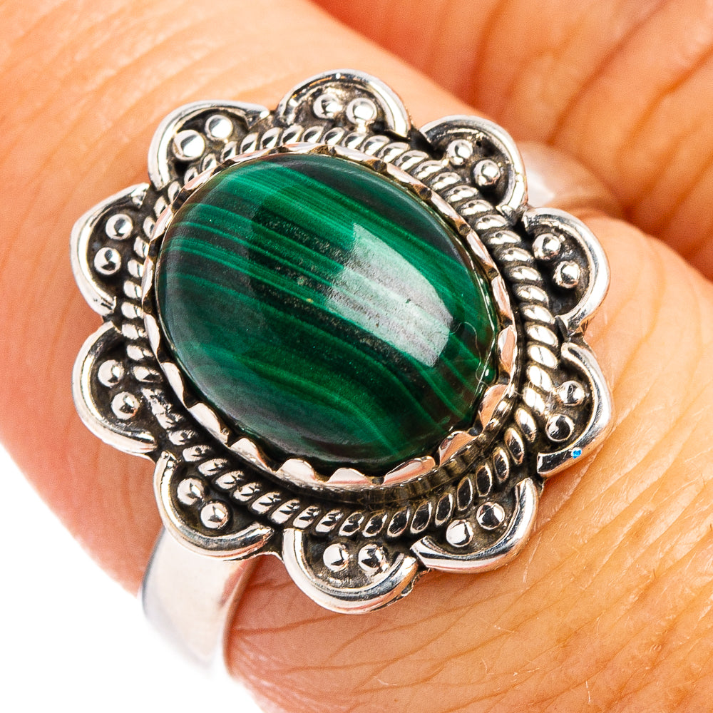 Malachite Ring Size 7 (.925 Sterling Silver)