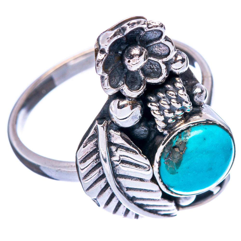 Tibetan Turquoise Flower Ring Size 9.25 (925 Sterling Silver) R146249