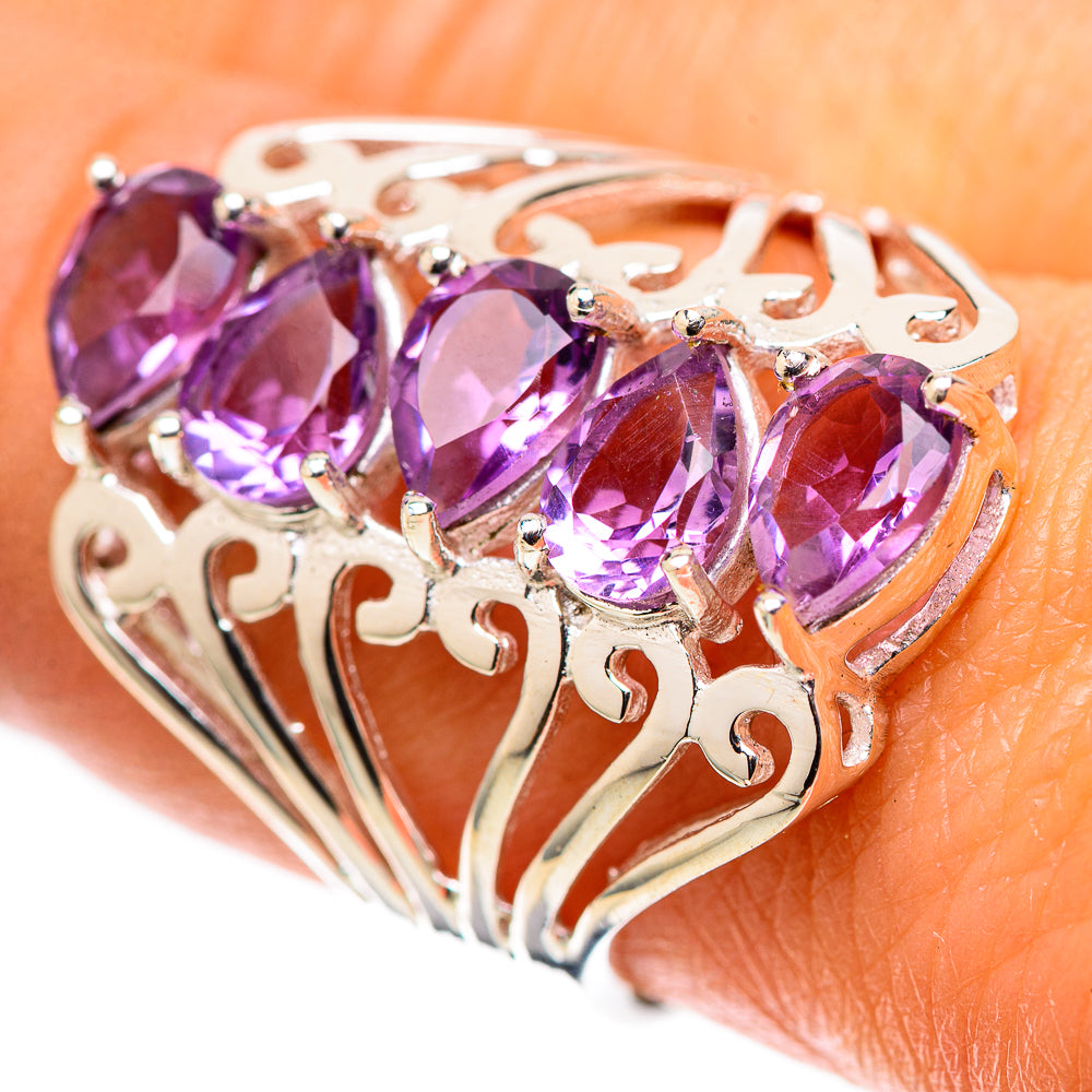 Faceted Amethyst Ring Size 8.25 (925 Sterling Silver) RING138441