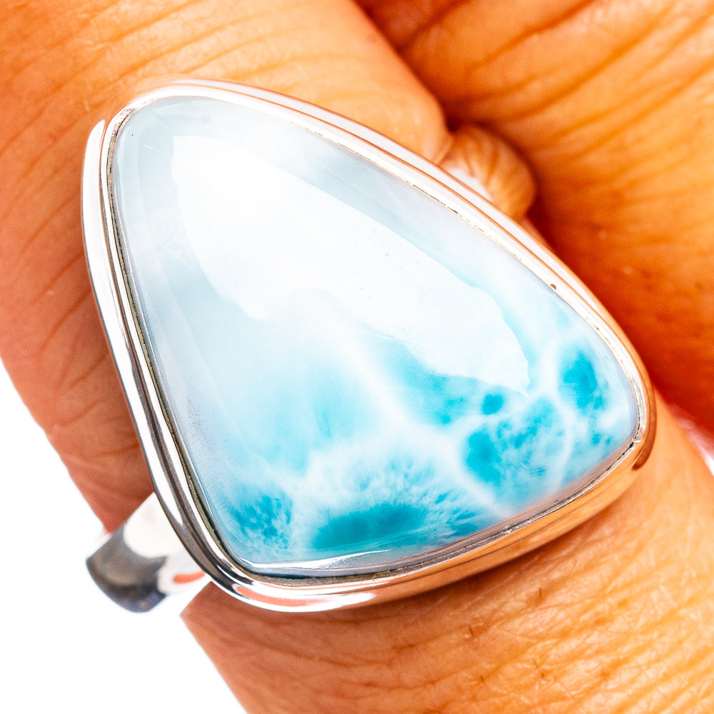 Premium Larimar Ring Size 9 (.925 Sterling Silver)