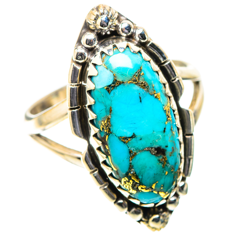 Blue Copper Composite Turquoise Ring Size 8.25 (925 Sterling Silver) RING138543