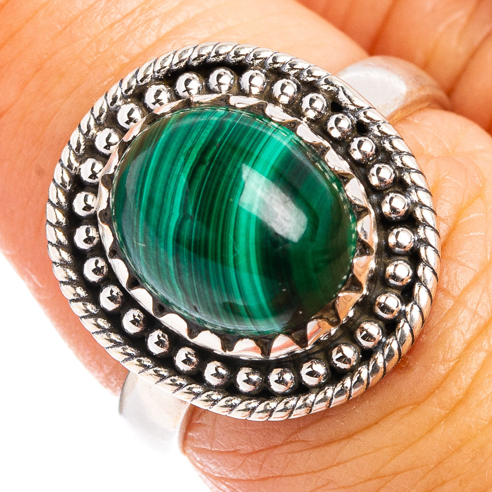 Malachite Ring Size 6.75 (.925 Sterling Silver)