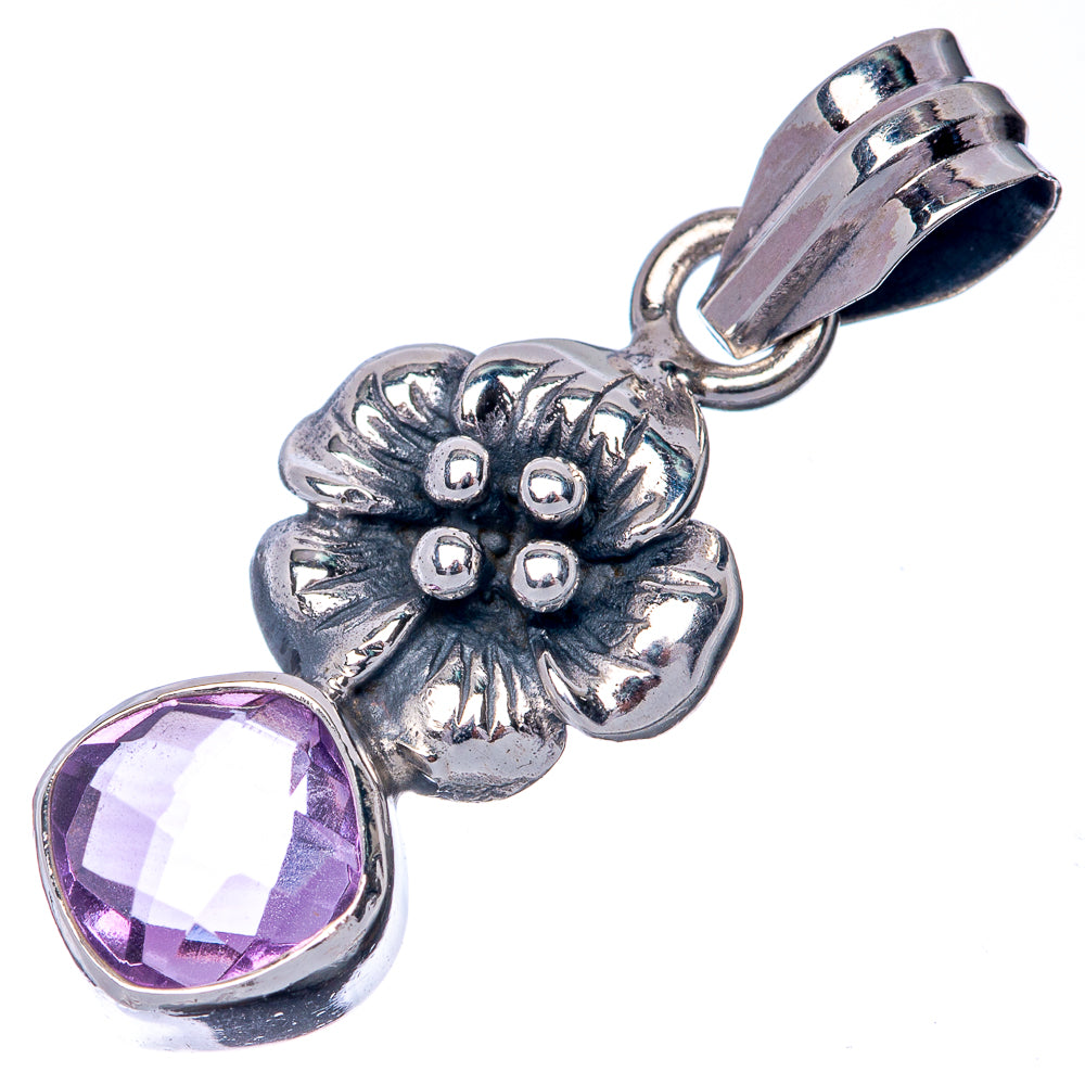 Faceted Amethyst Dainty Pendant 1 1/4" (925 Sterling Silver) P39883