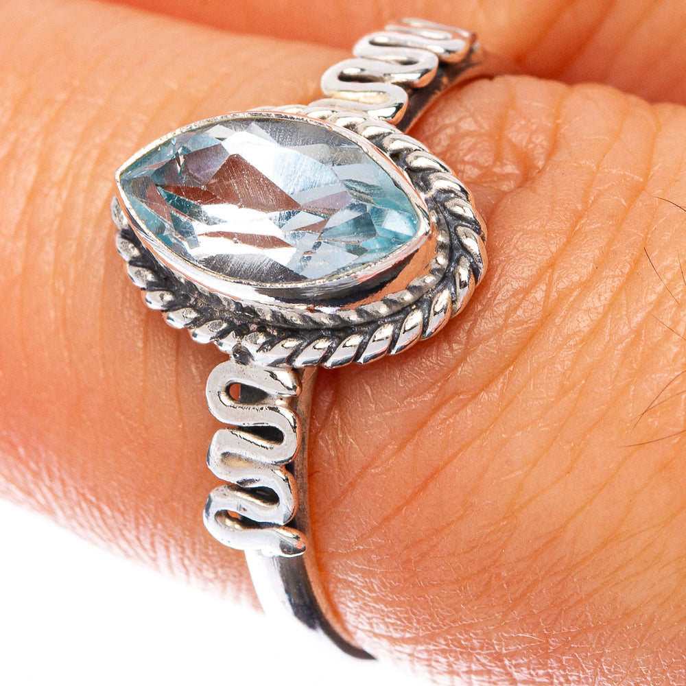 Blue Topaz Dainty Ring Size 7 (925 Sterling Silver) R145077