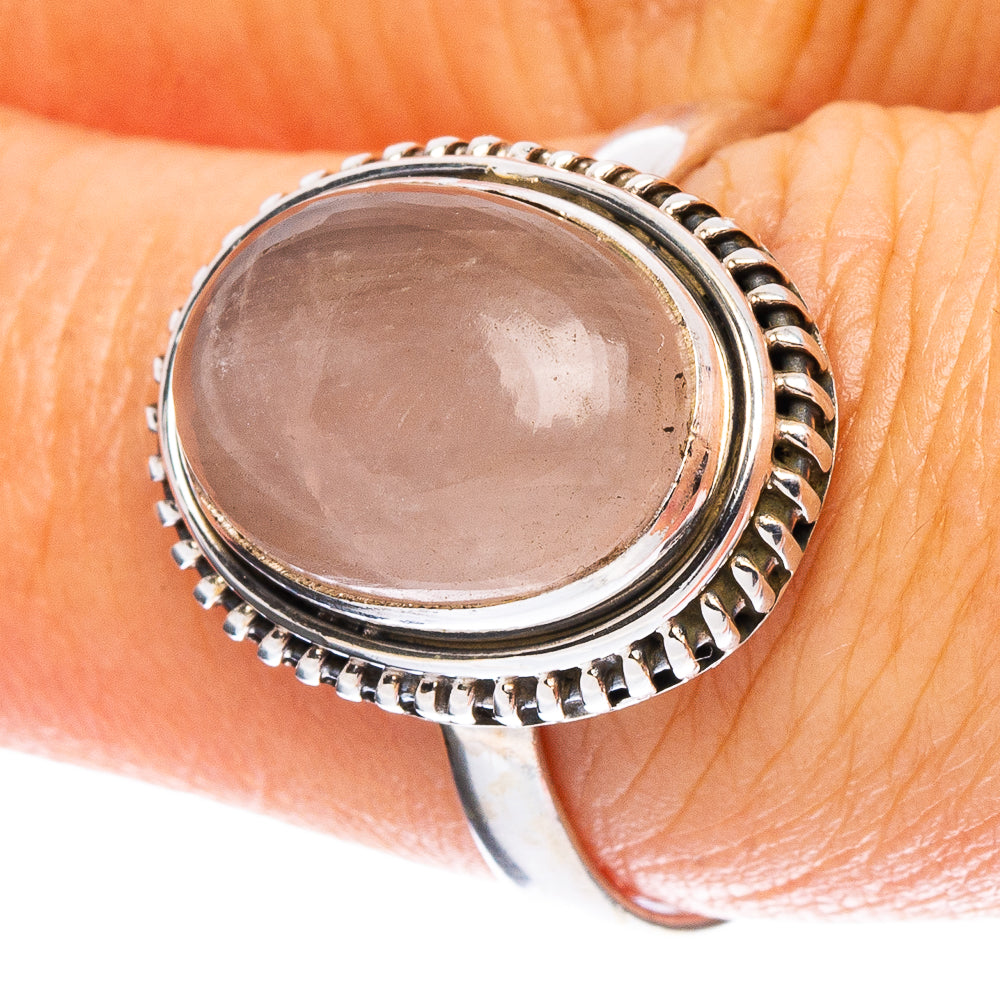 Rose Quartz Ring Size 7.75 (925 Sterling Silver) R7926