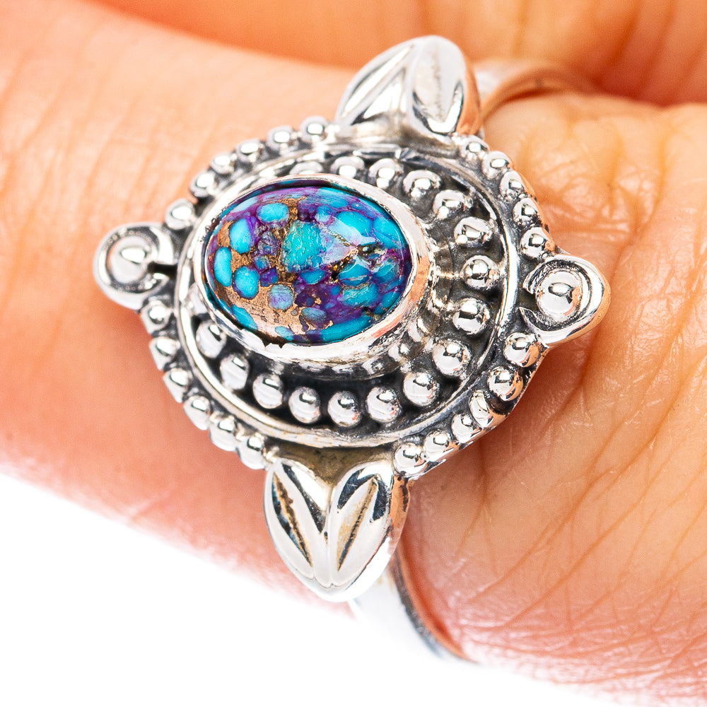 Value Blue Copper Composite Turquoise Ring Size 7.75 (925 Sterling Silver) R3382