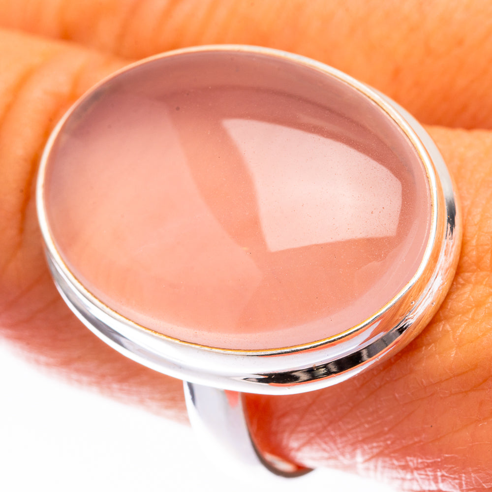 Large Rose Quartz Ring Size 9.75 (925 Sterling Silver) R140854